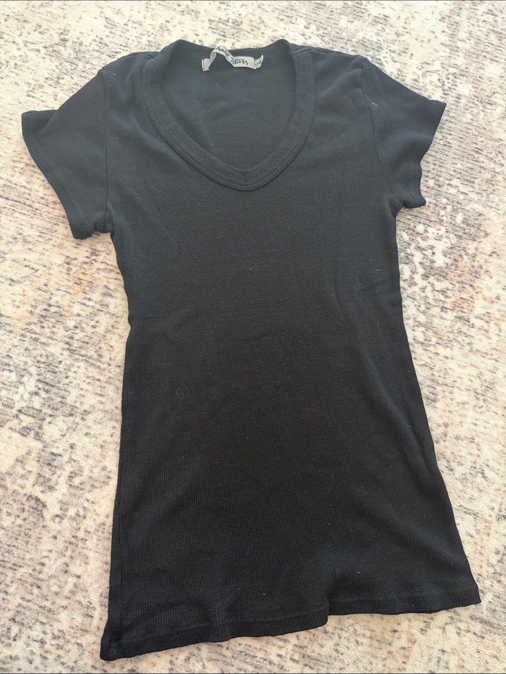 Michael Stars Black V-Neck Short Sleeve Top